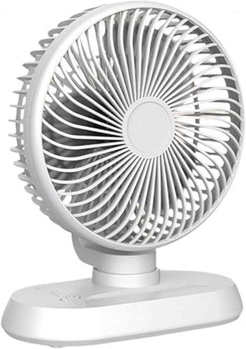 Draagbare Bureauventilator - USB Ventilator - Persoonlijke Koeling - 180 Graden Kantelbaar - 185 x 99 x 225 cm - Wit