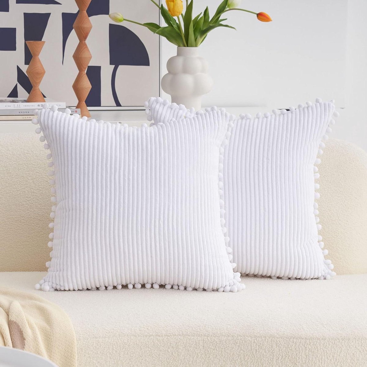 Kussenslopen Set - Decoratieve Hoezen - Bank en Bed - Zachte Corduroy Stof - 45x45 cm - Pu