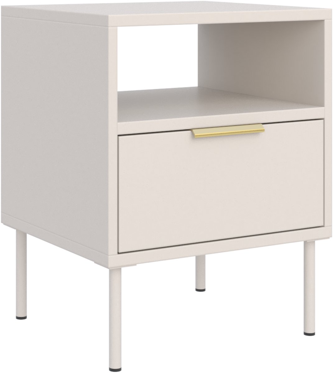 Selsey Vena – nachtkastje met lade en nis, kasjmier, 45 cm