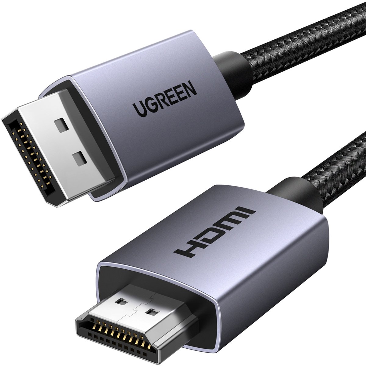 Ugreen Displayport Kabel 1,5M Naar Hdmi Voor Computermonitor Met 4K-Transmissie