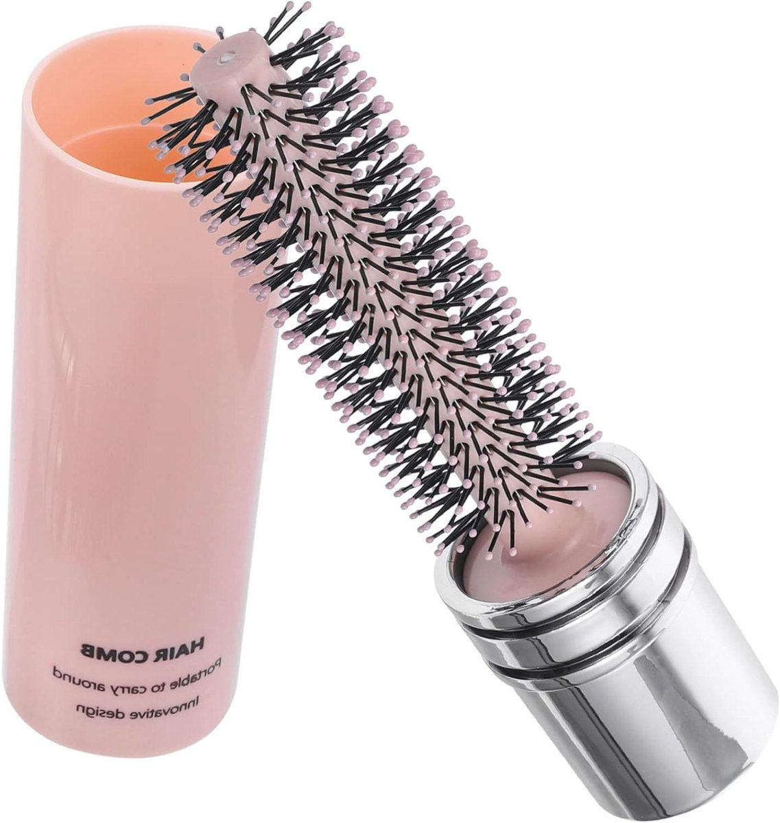 Haar Krulborstel - Stylingborstel Roller - Dagelijkse Styling - Draagbaar Compact - 15.5 cm Lengte - Roze