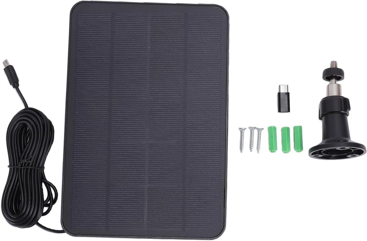 Zonnepaneel - Energiepaneel - Buitenapparaten Laden - Hoge Conversie Efficiëntie - 65 x 827 Inch - Zwart