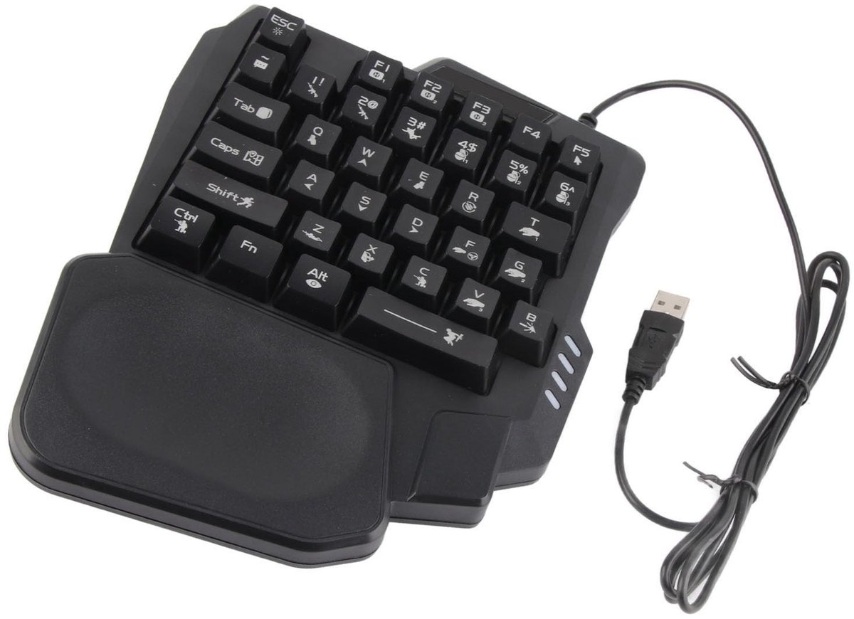 Dailygoods- Gaming Toetsenbord Ergonomisch Ontwerp - Mini Toetsenbord - Waterdicht - Antislip - Compact - Ideaal voor Gaming