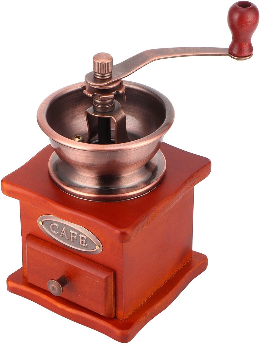Dailygoods- Koffiemolen Handmatig - Koffiebonenmolen - Mini Koffiemolen - Ergonomische Handgreep - Antiek Design - Hygiënische Poederemmer