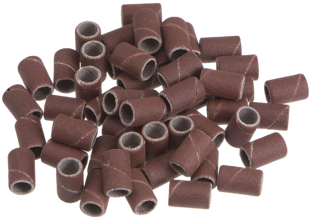 Dailygoods- Schuurtrommels 50 stuks - 1/4 inch mini schuurhulzen - 240 grit - Slijphulzen voor trommelslijper - Voor hout, metaal, plastic - Verstelbare pasvorm