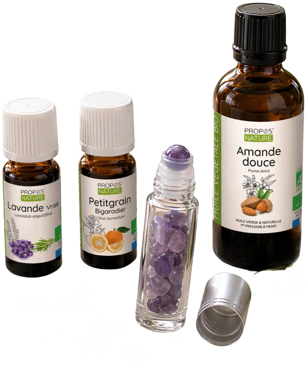 Namasté Wellness Pakket - DIY Aromatherapie Set Slaap - Spiritueel Cadeaupakket Vrouw met Etherische Olie Lavendel & Amethist - Rust