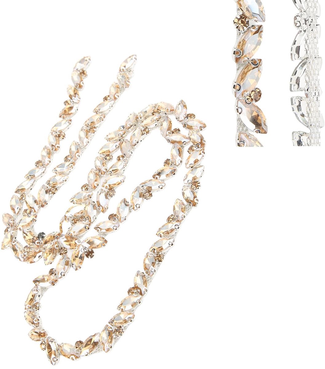 Dailygoods- Strass Trim - Glazen Klauwketting - Kristallen Rhinestone Ketting - Kledingaccessoires - Bruidskostuum Decoratie - Hoogwaardige Strass Ketting - Kralenketting