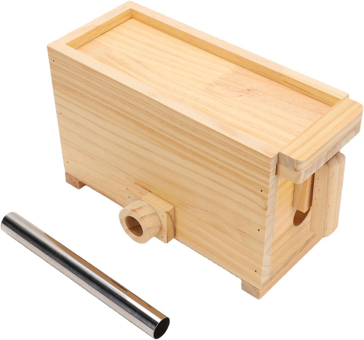 Houten Balg - Luchtblazer - Kachel Aanmaken - Roestvrijstalen Kanaal - 11 Inch Buislengte - Houtkleur
