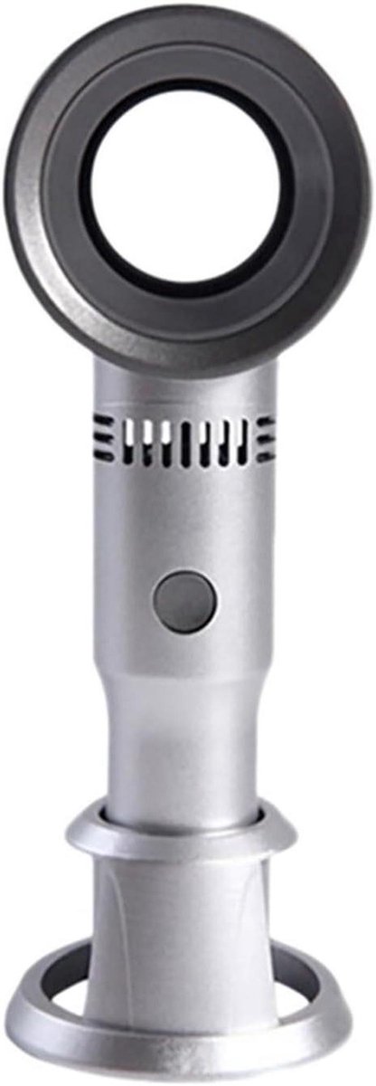 Bladloze Ventilator - Mini Draagbaar - Persoonlijke Koeling - Stil Ontwerp - One Size - Zilver Grijs
