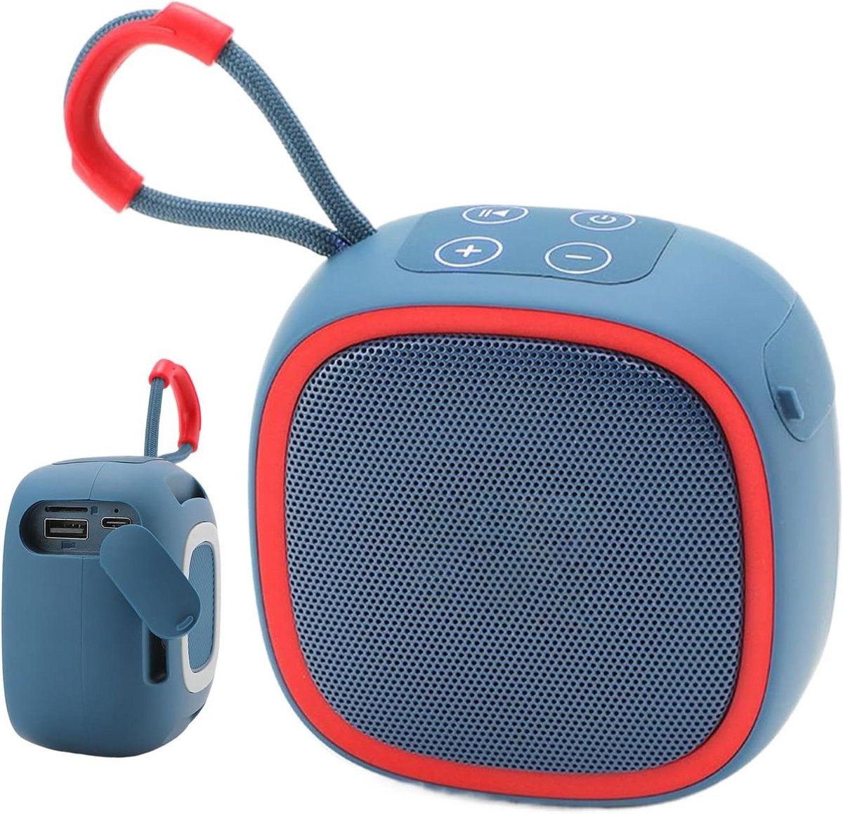 Draagbare Bluetooth Luidspreker - Compacte Speaker - Muziek Onderweg - Waterdicht Ontwerp - 9 cm - Blauw Rood