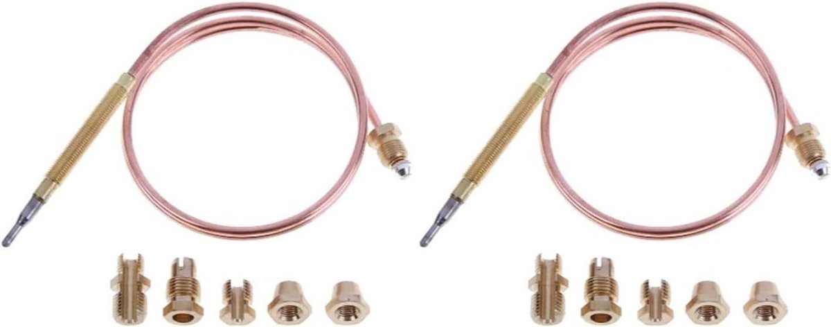 Universele gasthermo-element, Gashaard Kooktoestel Thermokoppel Vergassingsventiel 60-120cm 1-5 Stuks Met 5 Vaste Onderdelen(60cm 2PC)