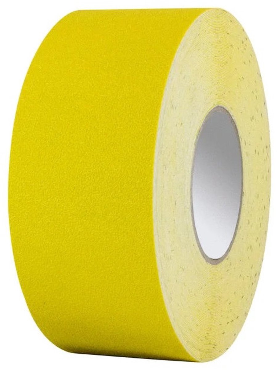 Proline vloermarkering tape vinyl - overrijdbaar - 25 meter x 75 mm - geel