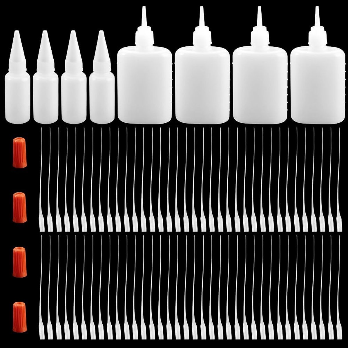 Dailygoods- Kleefpunten 4 stuks - Lijmpistool met fles - Lijmapplicator met micropunten - Duurzaam kunststof - Compact design - Ideaal voor knutselen