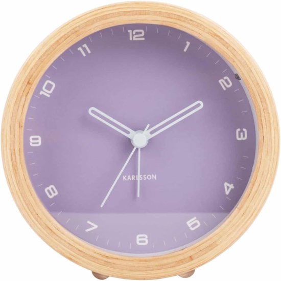 Houten Wekker - Gentle Alarm - Wakker Worden - Zacht Nachtlampje - Ø11.8cm - Paars van houten — afbeelding 4