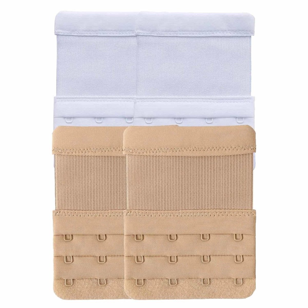 Dailygoods- Beha-bandverlenging 4 Stuks - Comfortabel Rekbaar Accessoire - Individueel Aanpasbaar - Superzachte Nylon Stof - Verlicht Overbelasting Riem - Beha-verlenger