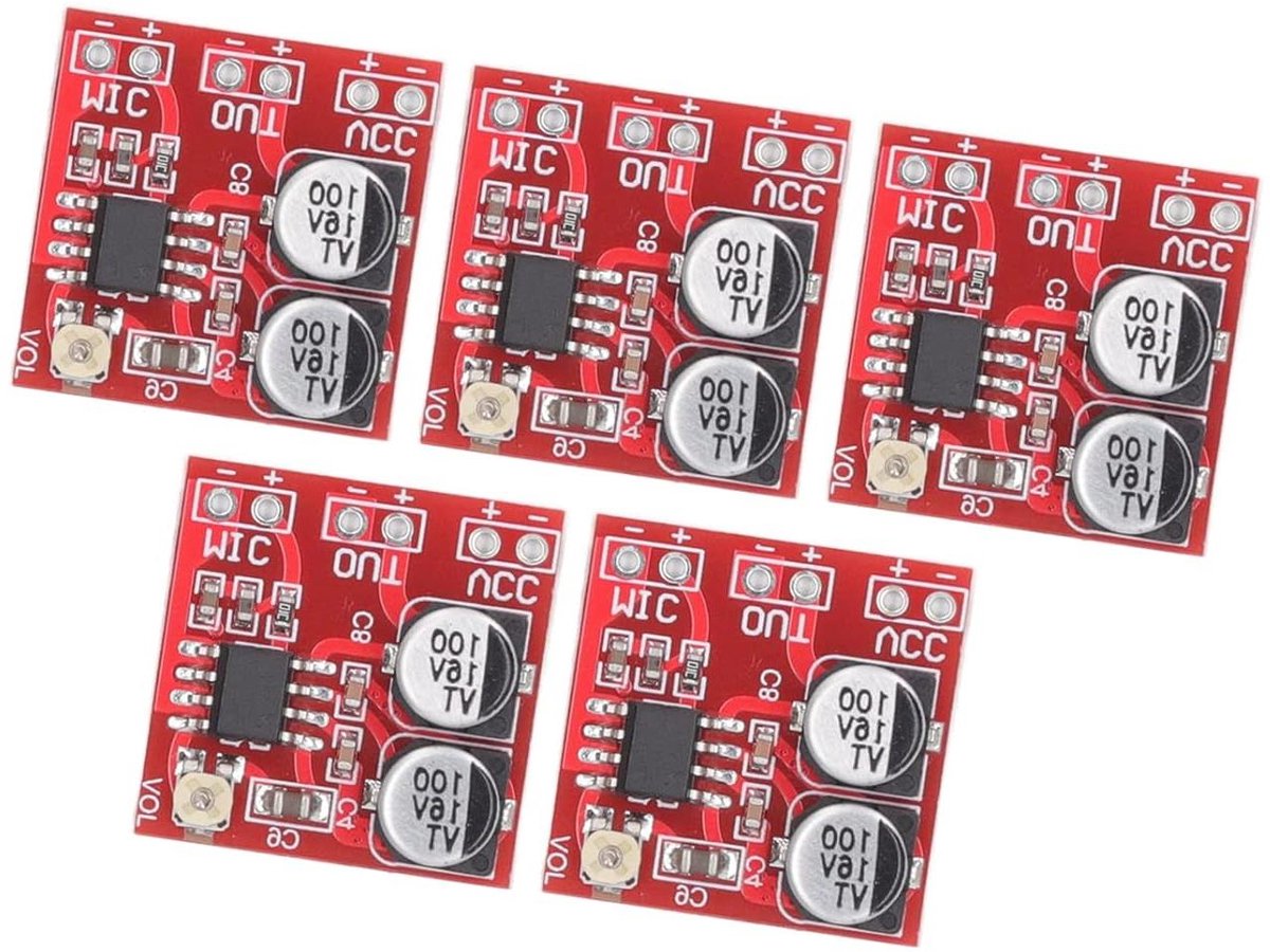 Microfoon Versterker Module - Audio Versterker Geluid Module - Audio Projecten - Instelbare Versterking - 5 stuks - ABS