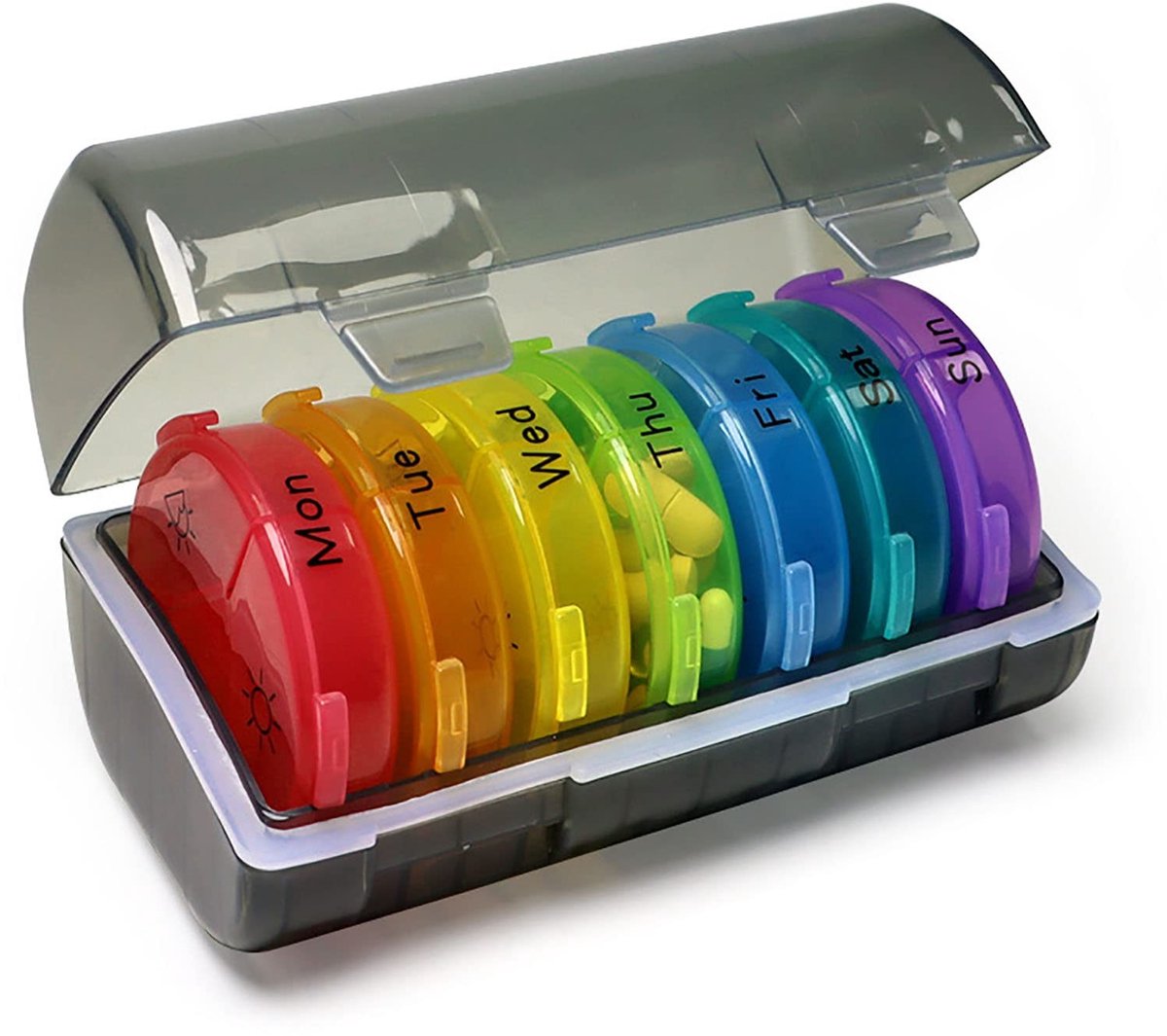 Dailygoods- Pillenorganizer 7 Dagen - Wekelijkse Pillenetui - 21 Vakken - Draagbaar - Reispillenorganisator - Tijdinstelling - Medicijnendoos