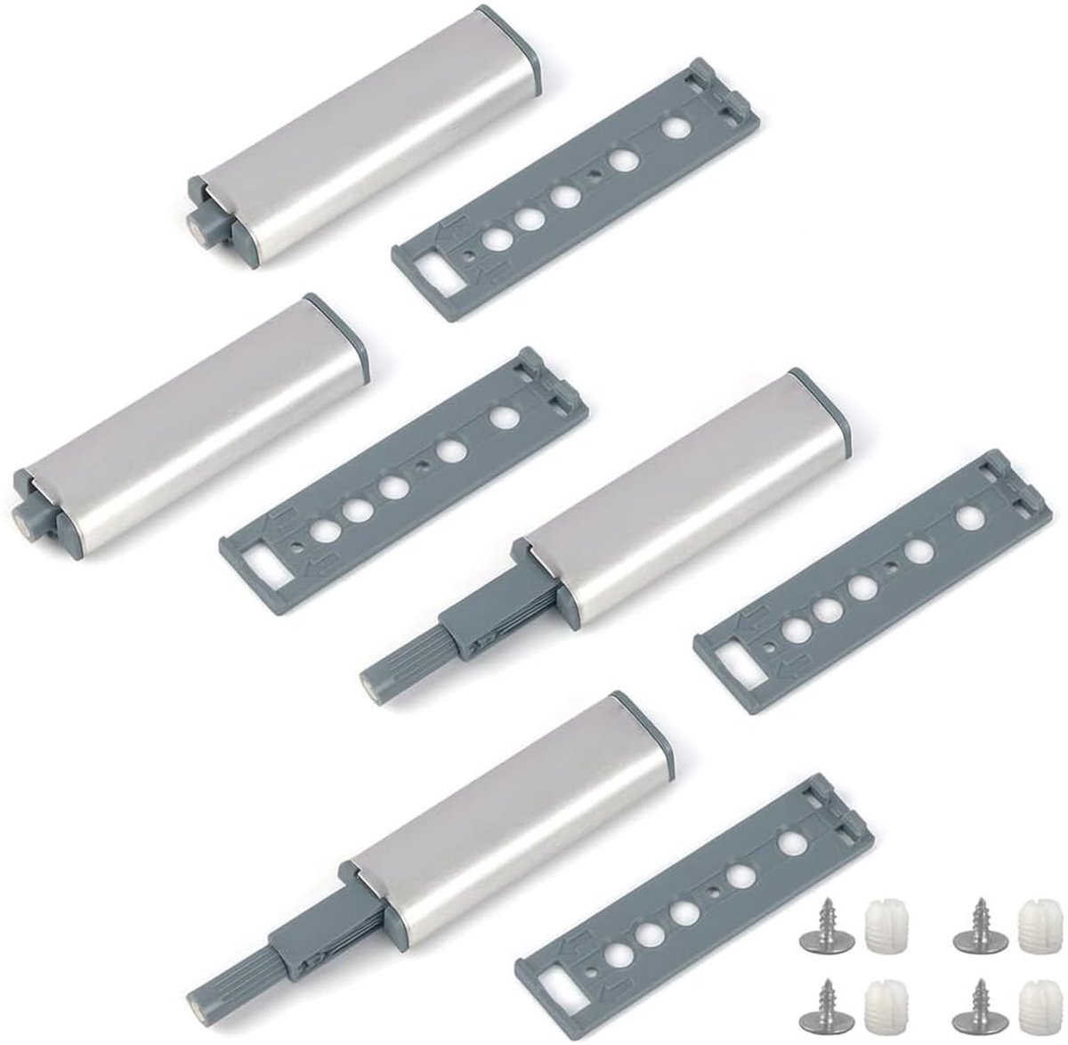 Dailygoods- Drukdeuropener Set van 4 - Push-to-open - Kastdeurdemper - Drukopener - Tip-on Druksnapper - Duurzaam en Functioneel - Kastdeursysteem