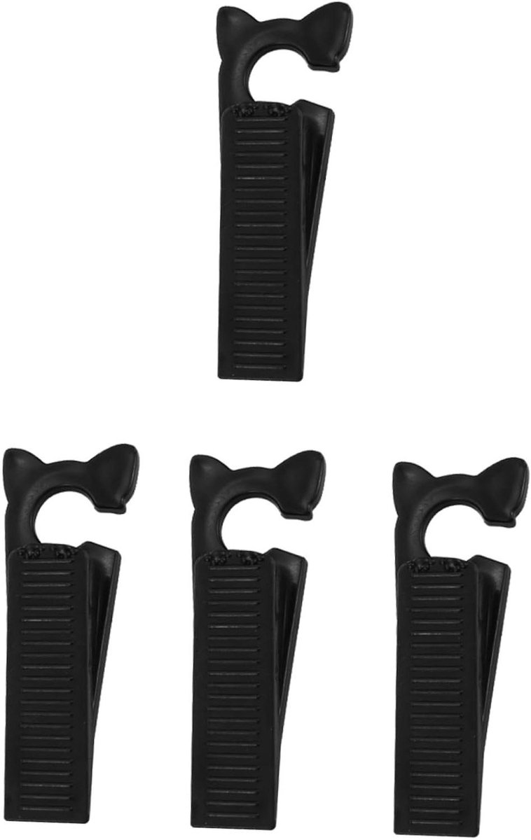 Deurstopper Set - Deurbeveiliger Antislip - Kinderveiligheid Thuis - Anti-botsing Ontwerp - 4 Stuks 14x3cm - Zwart
