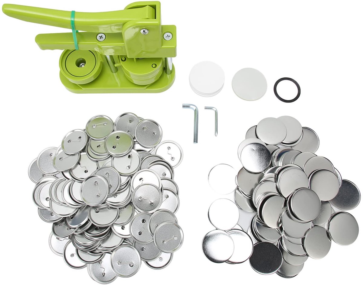 Dailygoods- Button Maker Machine - 58mm Badge Persmachine - 100 Badge Onderdelen - DIY Geschenken - Scholen - Duurzaam Materiaal