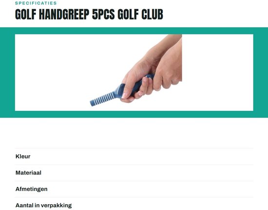 Dailygoods- Golfhandgreep 5 Stuks - Rubber - Oefening/Training - Accessoire - 12,5 mm - Geschikt voor Golfclubs - Golfclubgrip van Dailygoods — afbeelding 3