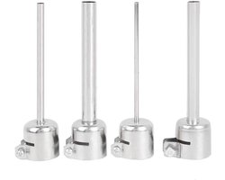Hete Lucht Mondstuk Set - Soldeer Station Accessoires - Telefoon Reparatie - Vastzet Schroef - 4 Stuks - Zilver