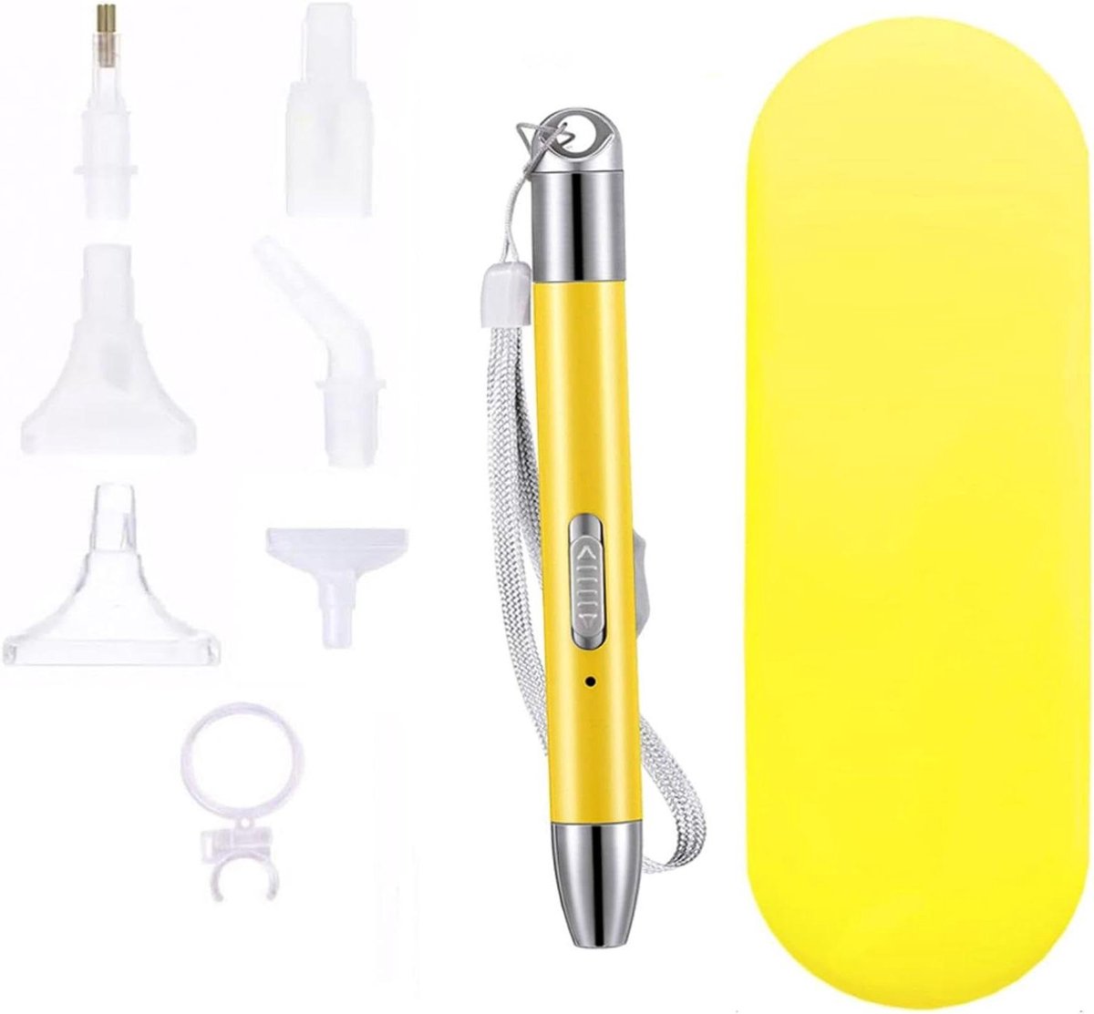 Diamant Schilderen Pen Set - Boor Pen Accessoires - Hobby Knutselen - Dubbele Lichtmodus - 12.5 cm lengte - Geel pak