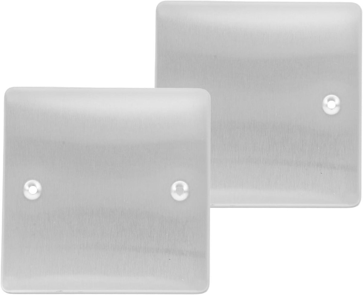 Afdekplaten Stopcontact - Wandplaten Schakelaar - Stopcontact Verbergen - Onbreekbaar Roestvrij Staal - 12x12 cm - Zilver
