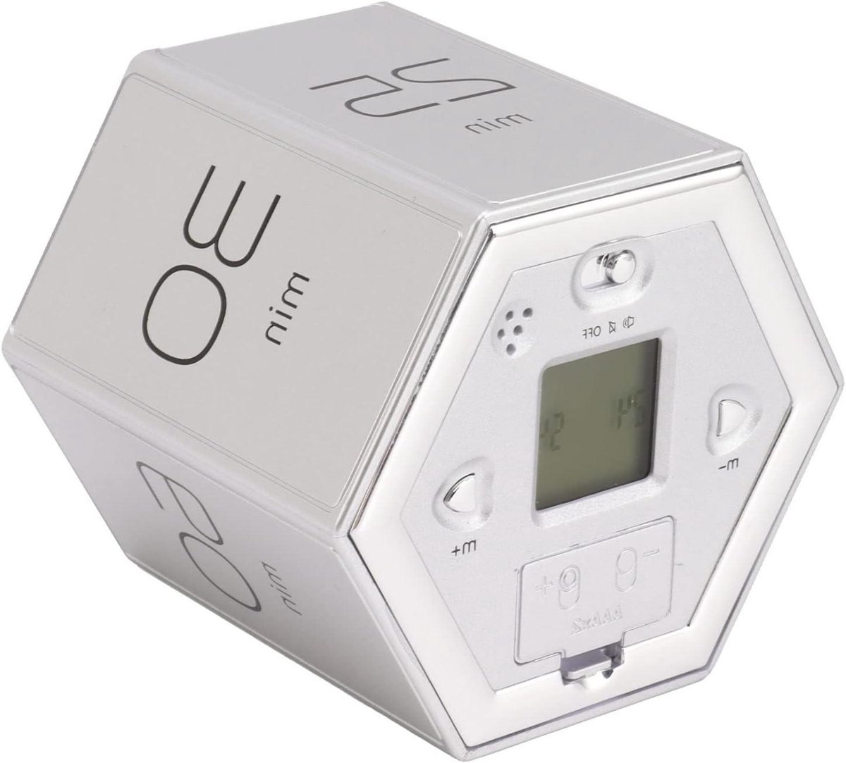 Digitale Keukentimer - Kookwekker Timer - Tijd Beheer - Zes Zijdige Bedienen - 7 cm - Zilver