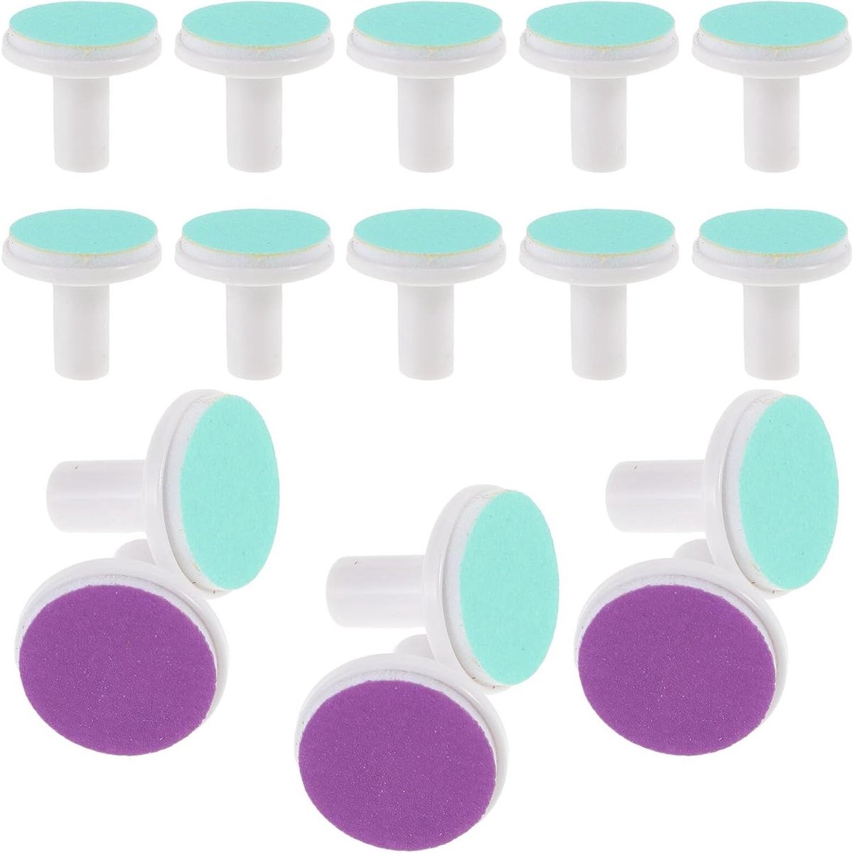 Nagelvijl Vervangingskoppen - Elektrische Vijl Pads - Baby Nagels Verzorgen - Zacht Plastic Materiaal - 27 Stuks - Multi
