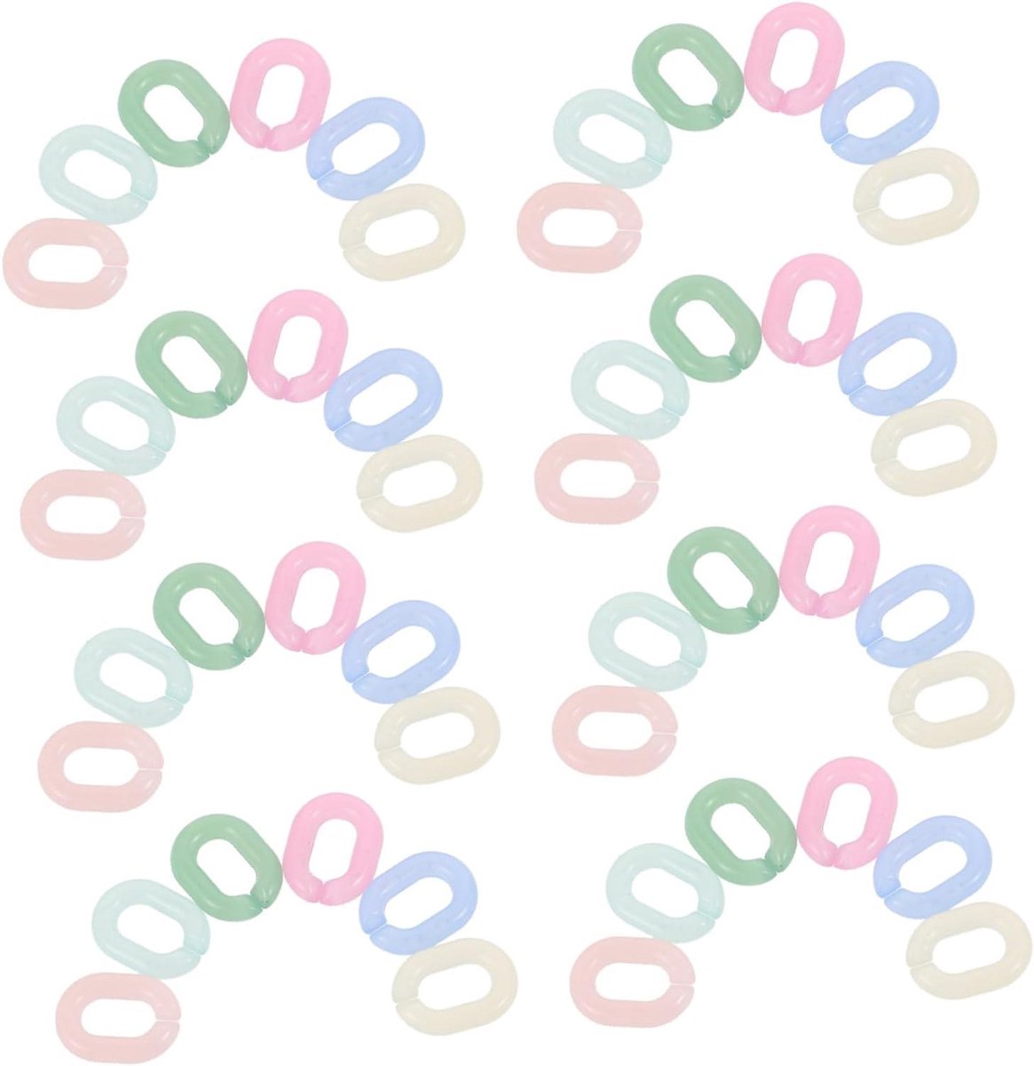 Acryl Armband Schakels - Verbindingsringen Ketting - DIY Sieraden Maken - Snelkoppelingsmechanisme - 2.00 x 1.40 cm - Diverse kleuren
