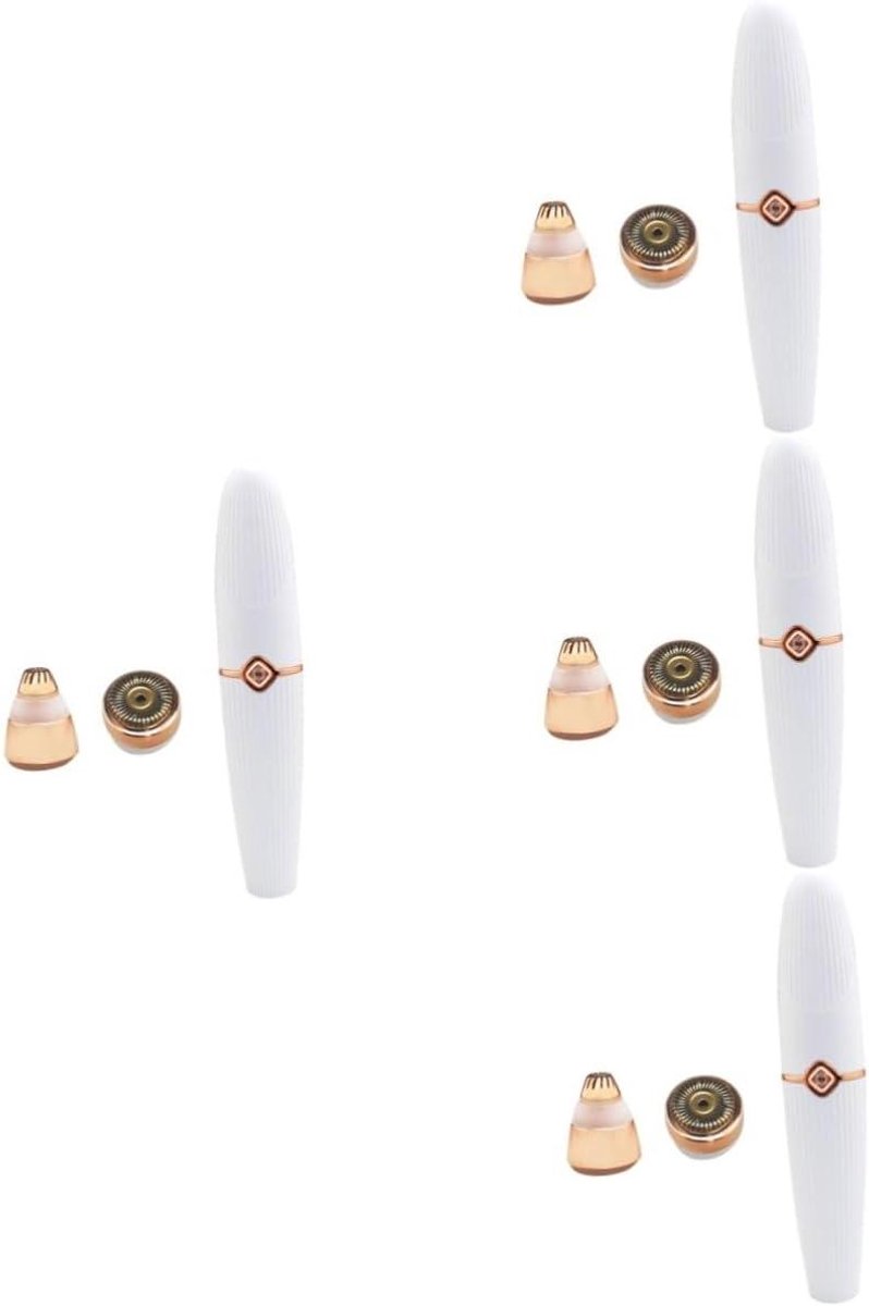 Elektrisch Dames Scheerapparaat - Haarverwijderaar Trimmer - Pijnloos Ontharen - Compact USB Oplaadbaar - 4 Stuks - Wit