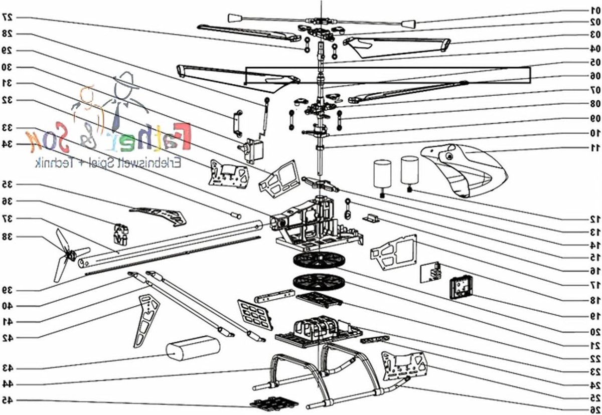 Rotorbladen - Propellers - Helikopter Reparatie - Set van 4 - T23 T623 - Paars