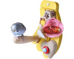 Vogel Zitstok Speelgoed - Knaagstok Ophangbaar Speelgoed - Vogelkooi Inrichten - Textuur voor Snavelverlichting - 19x12x10 cm - Multicolor