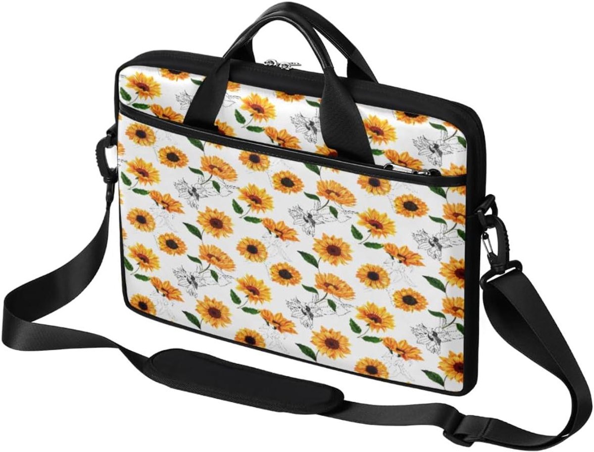 Laptop Sleeve - Laptop Tas Handtas - Bescherming Laptop - Bloemenprint - 38 x 28 cm - Multicolor