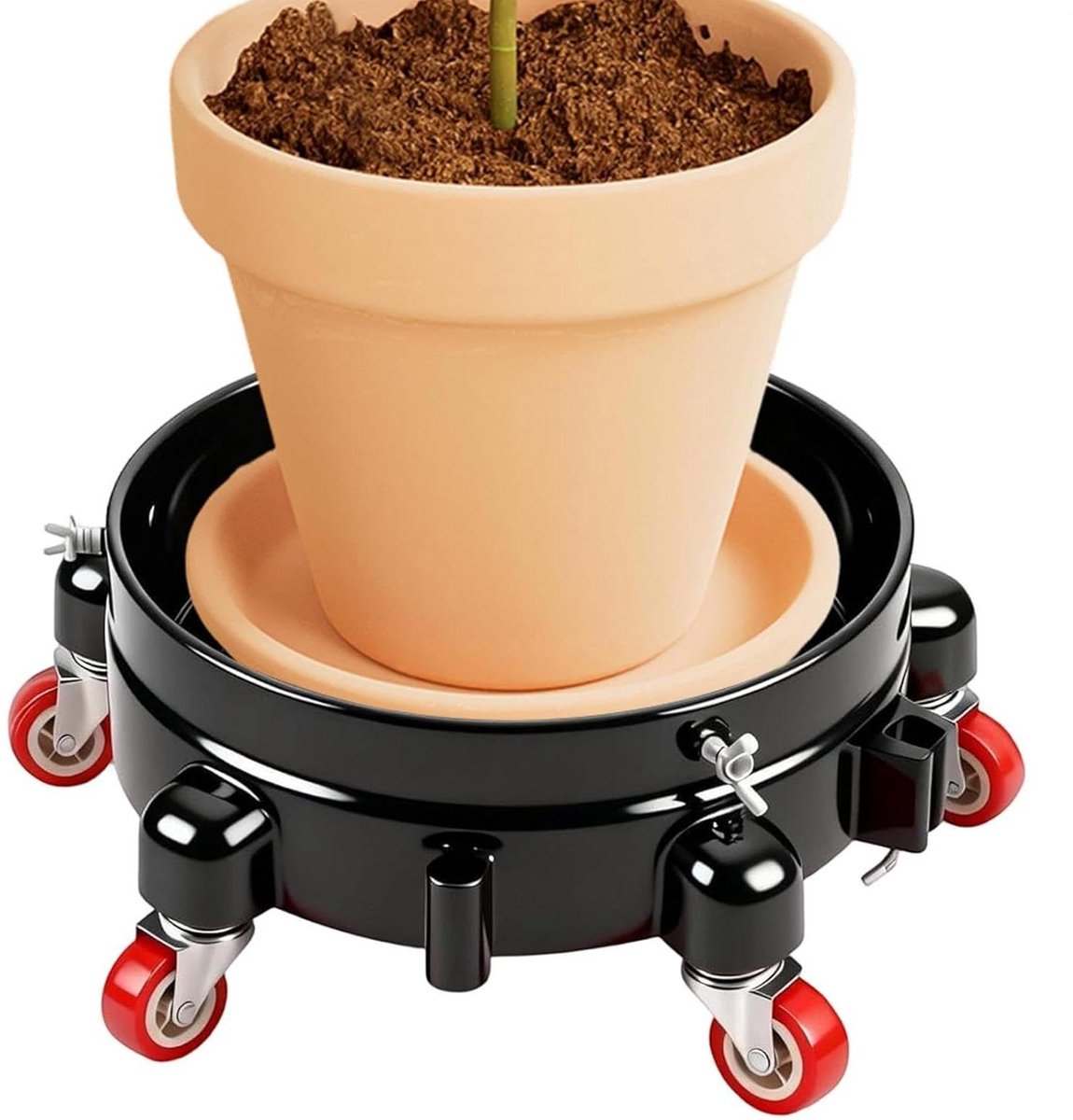 Emmer Trolley - Transportkar - Efficiënt Transport - Vergrendelbare Wieltjes - 28 cm - Zwart