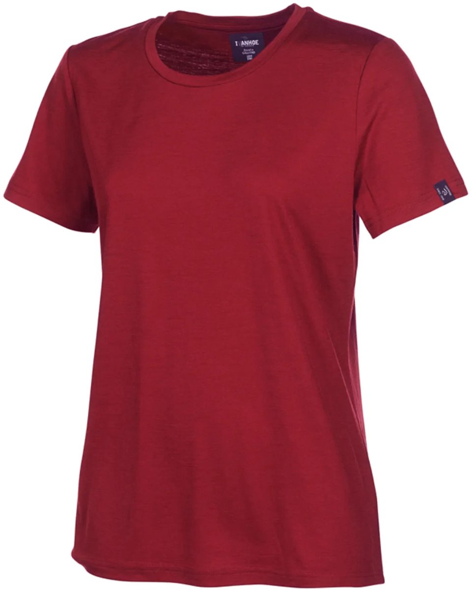 Ivanhoe t-shirt UW Cilla Royal Cherry voor dames - 100% merino wol - Rood
