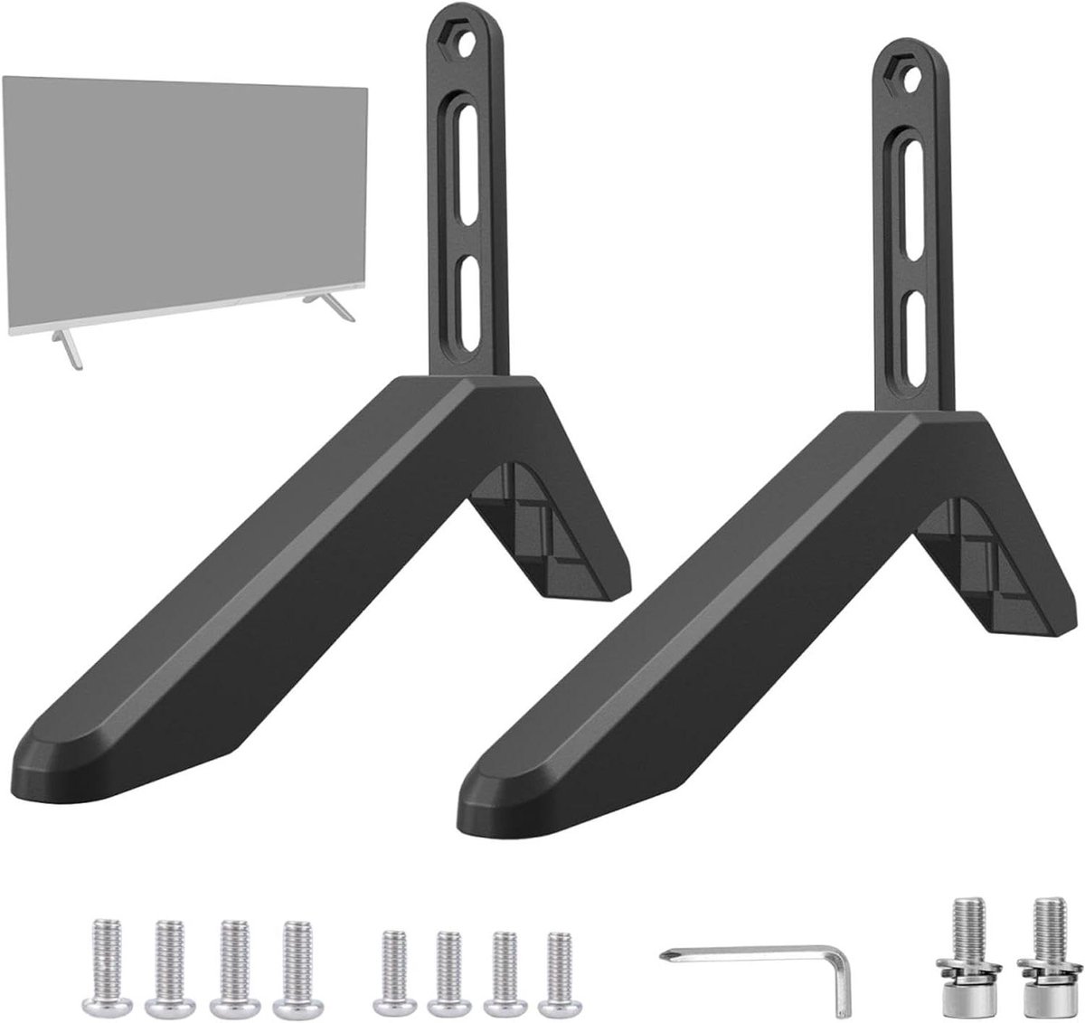 TV Voet - Verstelbare Steun - Stabiele Bevestiging - Verstelbare Hoogte - 32-65 Inch - Aluminium