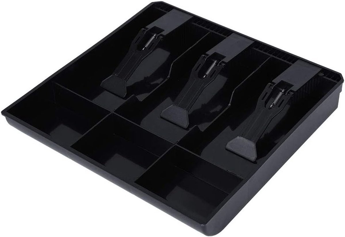 Compacte Kassalade 25 x 24 x 3 cm met 6 Compartimenten voor Briefgeld en Munten, Verwijderbare Kassalade voor Winkels en Kiosken