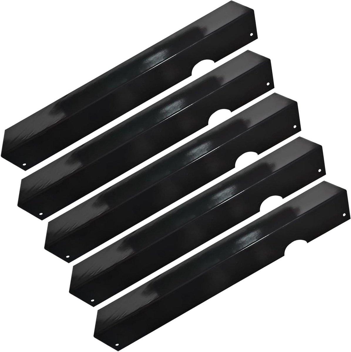 Hitte Deflector - Grill Platen - Buiten Koken - Roestvrij Staal - 46 x 16 cm - Zwart