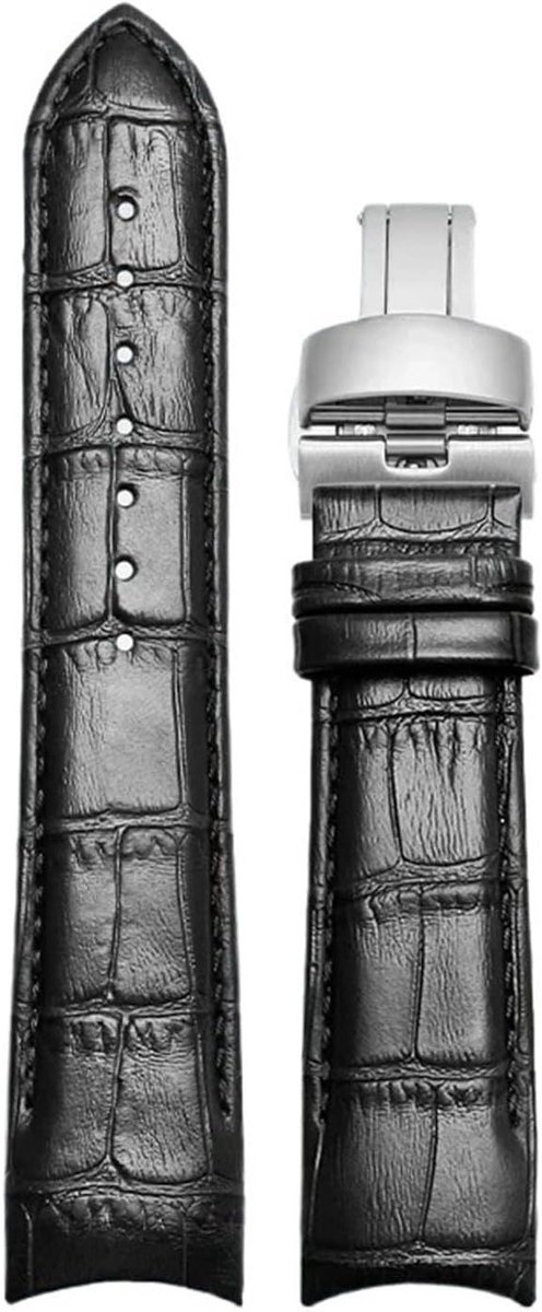 Leren Horlogeband - Vervangende Band - Dagelijks Gebruik - Gebogen Ontwerp - 22-24mm - Bruin