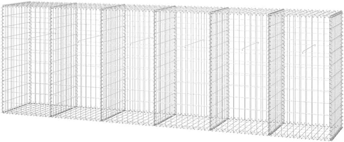 Steenkorf - Keerwand - Tuin Inrichten - Verzinkt Staal - 300x50x100cm - Zilver