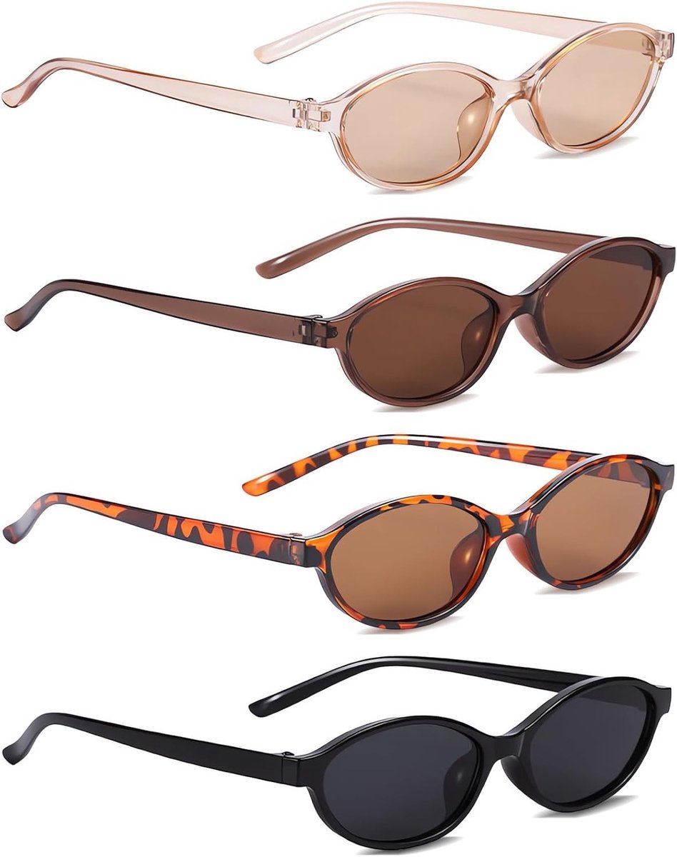 Stijlvolle Ovale Zonnebril voor Dames met UV-bescherming - Vintage 90s Look, Perfect voor Winkelen, Reizen en Feestjes