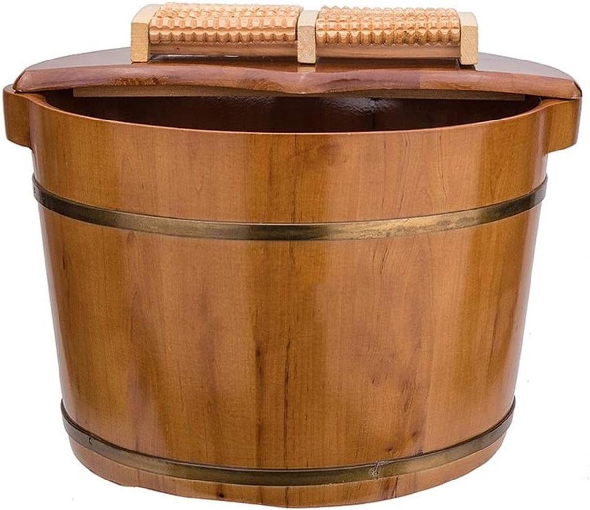 Houten Voetenbad - Pedicure Kom - Ontspanning Thuis - Handgemaakt Cederhout - 40x26x32cm - Natuurlijk Hout