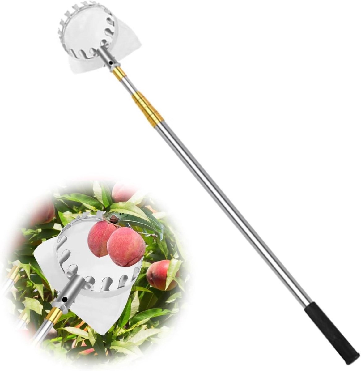 Fruitplukstok - Fruitplukker mand - Fruit oogsten - Verstelbare steel - Tot 5 meter - Niet gespecificeerd