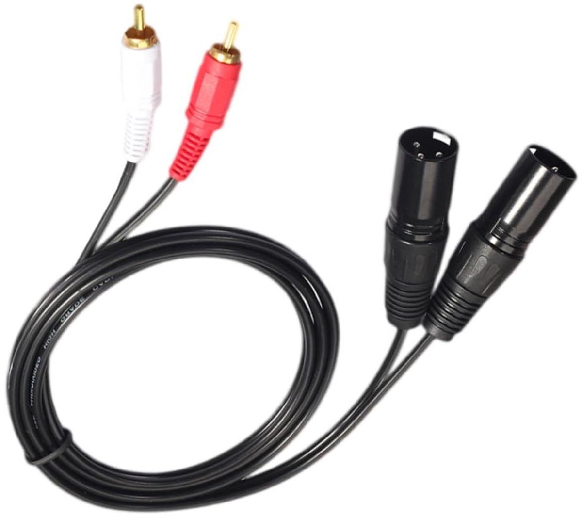 Adapterkabel - Y-splitter kabel - Audio Aansluiten - Vergulde connectoren - 150 cm - Zwart