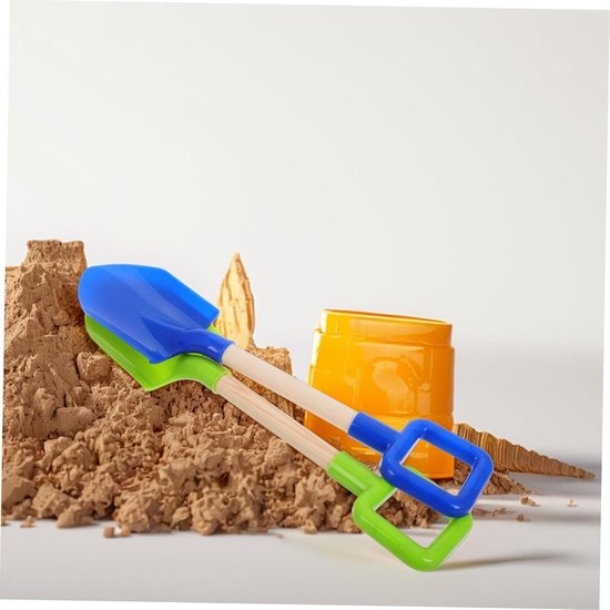 Kinder Schep - Tuinschepje Buiten - Spelen in Zand - Houten Handvat - 40 cm - Blauw Groen — afbeelding 2