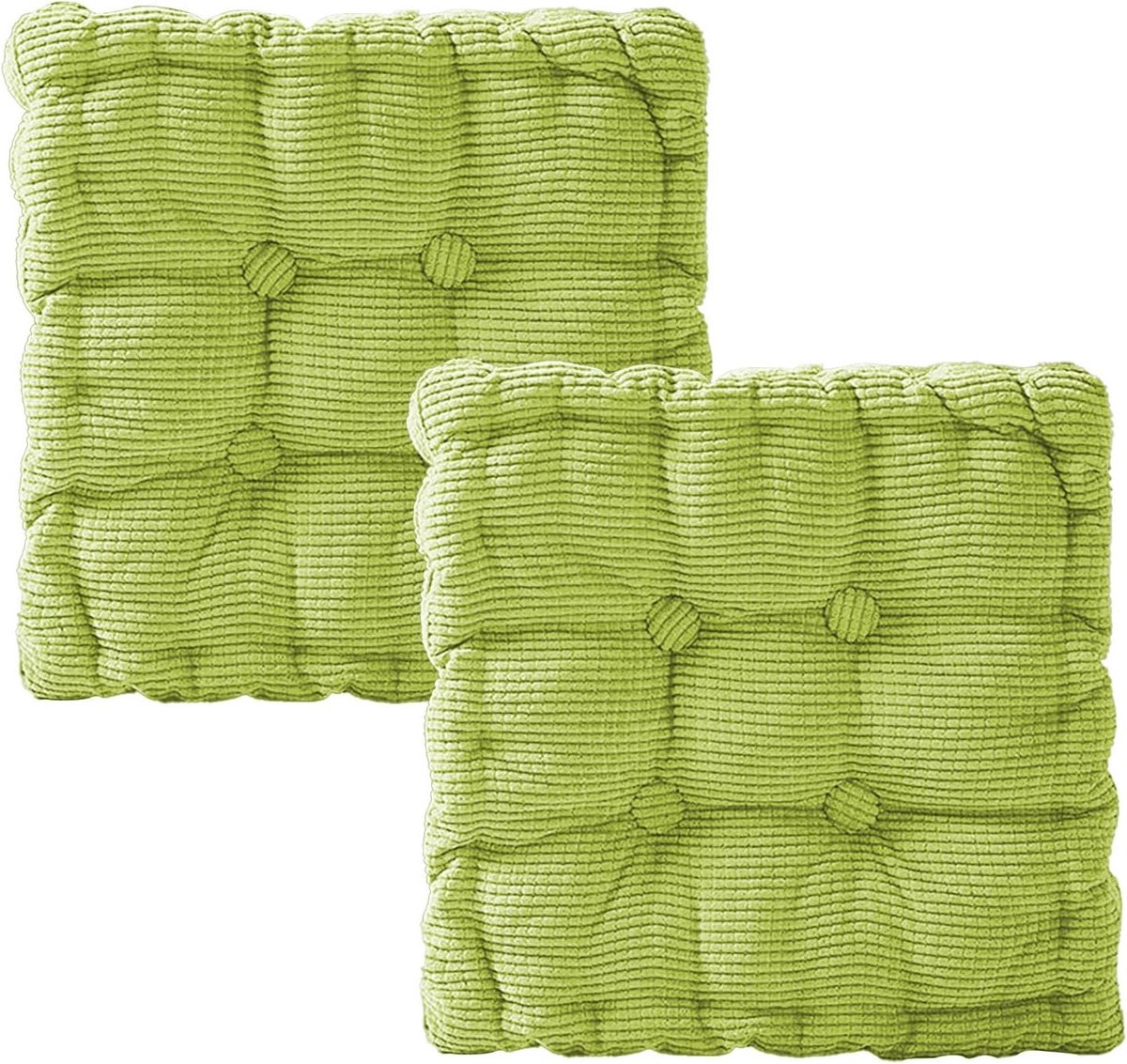 Set van 2 Dikke Zitkussens van 40 x 40 cm voor Tuinstoelen, Keuken en Eetkamer - Comfortab