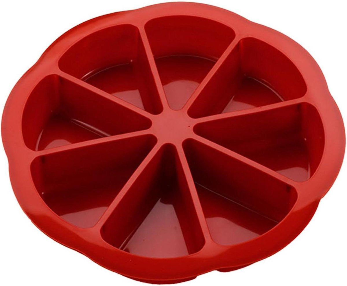 Siliconen Taartvorm - Chocolade Vorm - Desserts Bakken - Anti-aanbaklaag - 8 Vakken - Rood