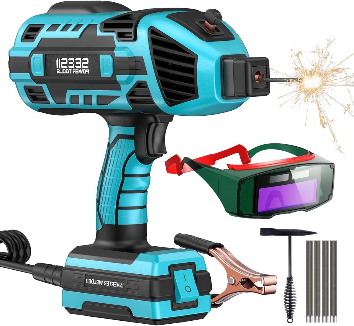 Handlasapparaat - Inverter ARC machine - Reparaties uitvoeren - 6 stroomsterktes instelbaar - 2.5-3.2 mm elektroden - Grijs